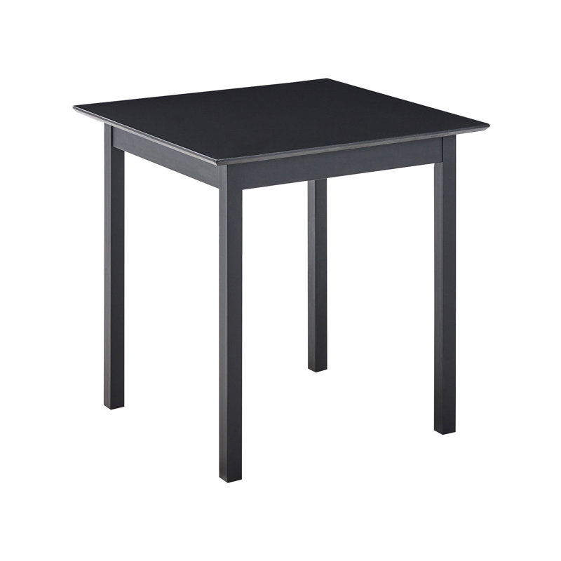 Pine Dining Table with Wood Base, Black