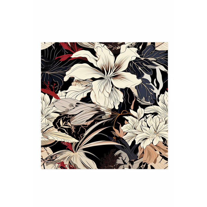 «Floral Luxe Flowers IV», reproduction d'art moderne sans cadre, H 24 po x l 24 po