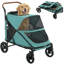 Poussette pour animaux de compagnie pour grands chiens et chats jusqu'à 66 lb, poussette pour chien à 4 roues avec poignée réglable à 8 positions-132273658