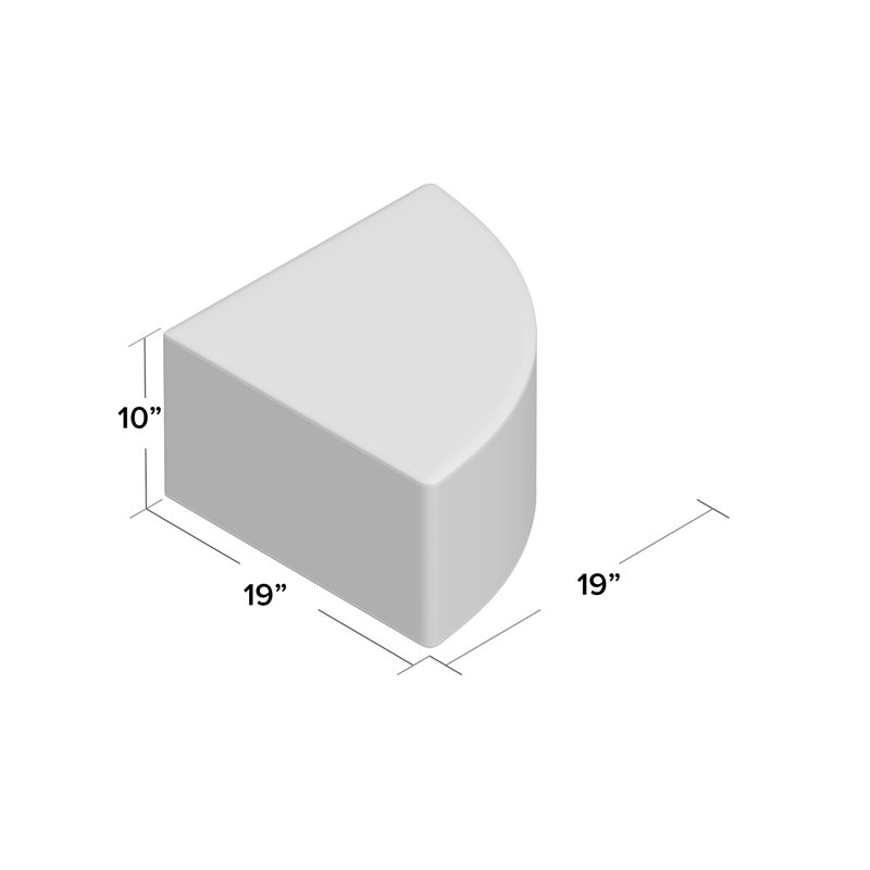 Quadrant Pouffe Basic - Seat Height: 6", 7" H x 15.75" W x 15.75" D, Yellow