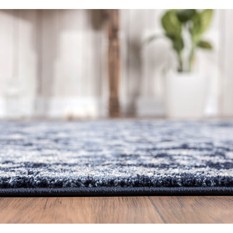 Tapis bleu marine / rouge Slaboden, Rectangle 3 pi x 4 pi