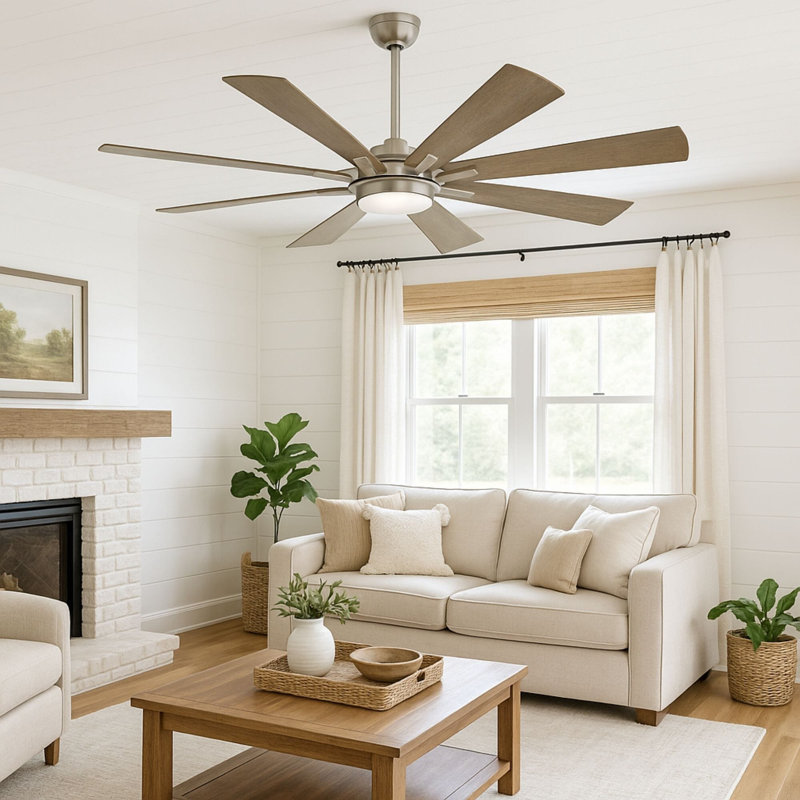 Ventilateur de plafond 8 pales SkyFan Procyon, Bois délavé