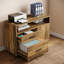 Ensemble de bureau de direction de 63 pouces avec armoire, bureau rétro pour bureau à domicile