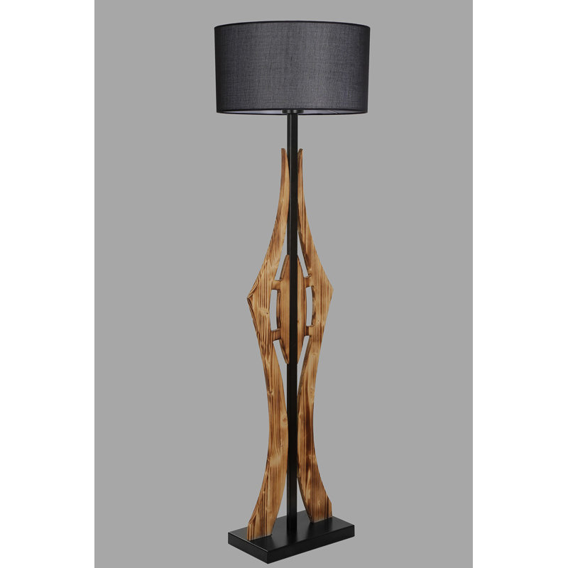 Lampe sur pied 65 po Burnes, Noir