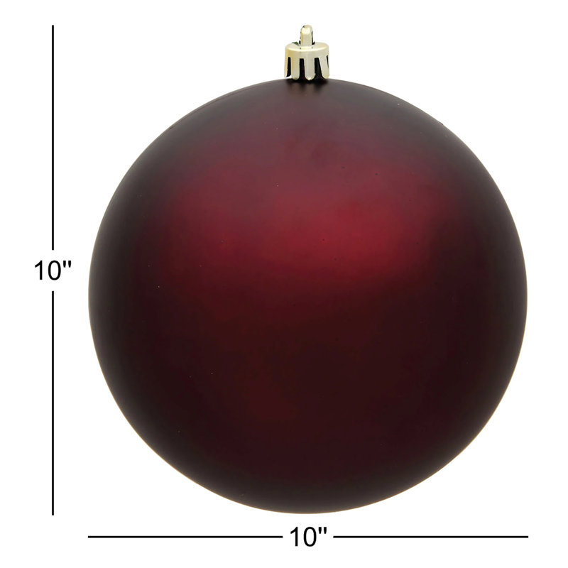 Ornement boule Décor, Bourgogne mat, H 10 po x l 10 po x P 10 po