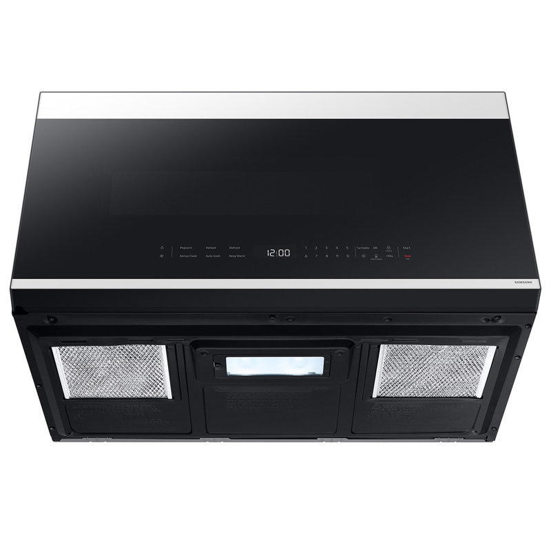 Samsung Bespoke Over-the-Range Microwave 2.1 cu. ft. in with Edge to Edge Glass Display, White Glass