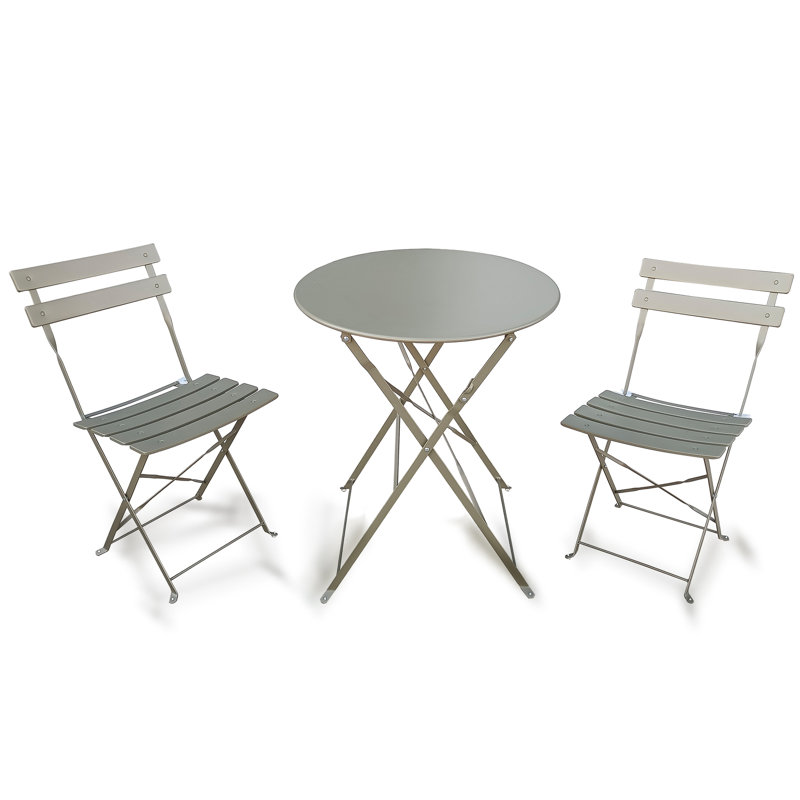 Round 3 - Piece 2 - Person 140Cm L Outdoor Bistro Set, Brown