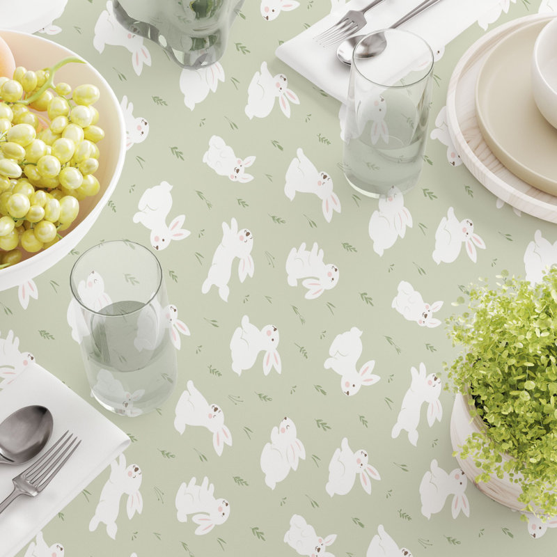Rectangular Cotton Twill Tablecloth, 60'' D x 120'' L