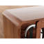 Console de télévision en bois de noyer avec portes coulissantes, prises de courant et support de rangement Mid-Century de luxe en noyer, 2 ports AC, portes