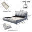 Très grand lit plateforme tapissier très grand avec dossier rembourré surdimensionné et structure en bois massif convenant à plusieurs hauteurs de matelas, gris-481308548-481308547