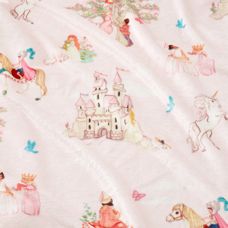 Cosy Fleece Blanket Throw, Pink, Fairytale