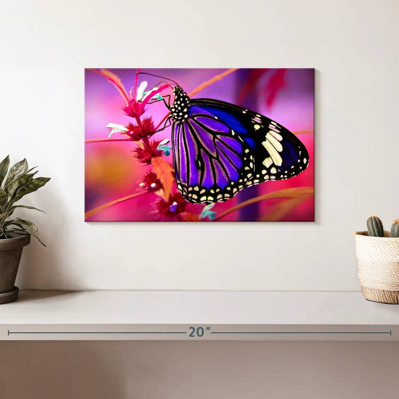 Brampt magnifique papillon mauve, H 8 po x l 12 po