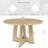Mid-Century 47 Inch Wood Round Pedestal Dining Table for 4 - 6 people, Farmhouse Rustic Kitchen Dinner Table with Cross Base For Home, Dining Room, Living Room Furniture, Effortless Assembly-1291660188