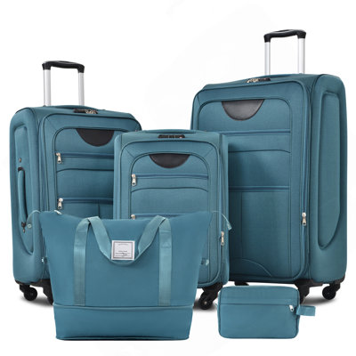 Softside Luggage Expandable 3 Piece Set Suitcase With Duffel Bag Upright Spinner Softshell Lightweight Luggage Travel Set-22/26/30 IN