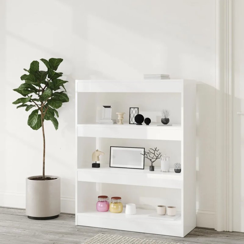 Geisha Etagere Bookcase, 103cm H x 80cm W x 35cm D, Grey