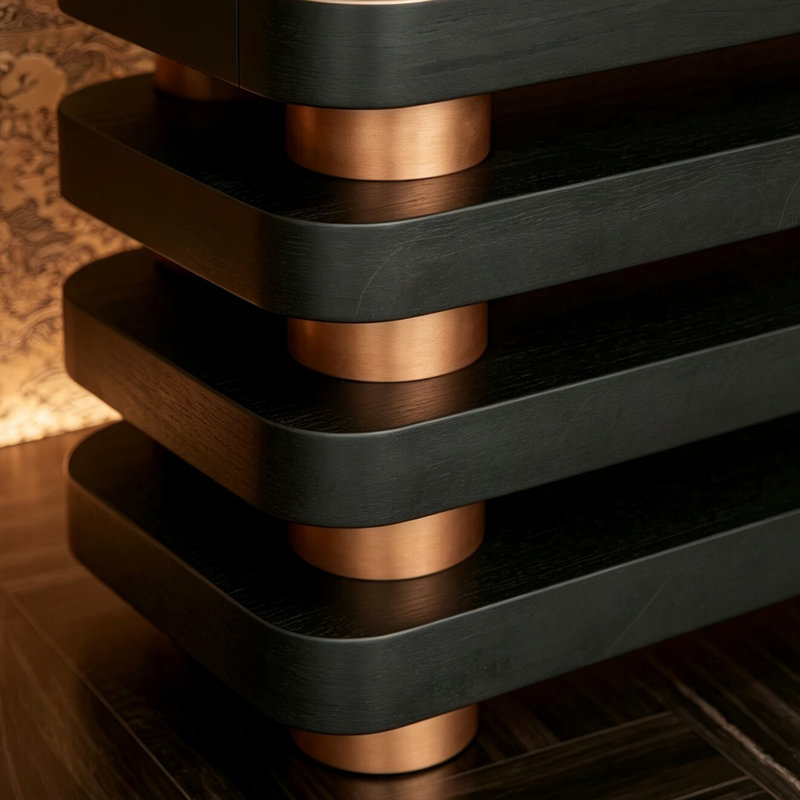 Modern simple light luxury console table., 33.5" H x 70.9" W x 15.7" D