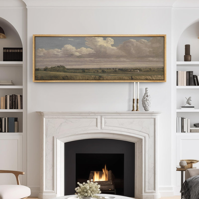 Paysage champêtre, horizon moderne, art moderne, H 20 po x l 60 po, Naturel