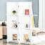 Paravent à 4 panneaux de 67 po de hauteur, 3 tablettes, pliable pour la chambre à coucher, grand écran blanc avec bureau