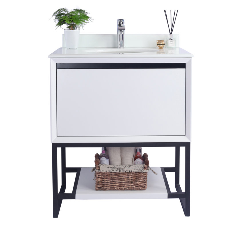 Ensemble de meuble-lavabo de salle de bain simple à double fixation 30 po Riey
