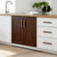 Laiton massif et poignées d'armoire en bois massif, paquet de 5 poignées de tiroir modernes avec entraxes de 3-3 / 4 po pour la quincaillerie des meubles de salle de bain et de cuisine