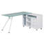 L-Shaped Glass Top Executive Desk