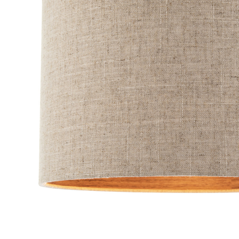 20cm H Linen Drum Lamp Shade ( No Direct Attachment Method ) in Brown