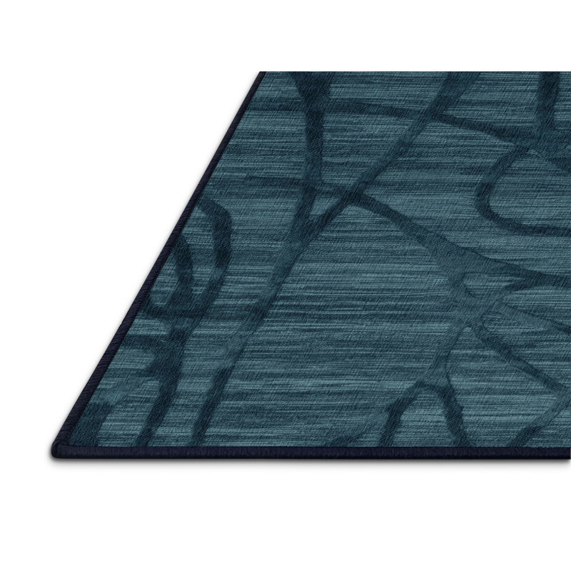 Tapis abstrait gris lavable à la machine, Rond 4 pi