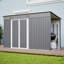 Remise de rangement extérieure en métal 10 pi x 4 pi pour porte de jardin verrouillable avec cadre de plancher