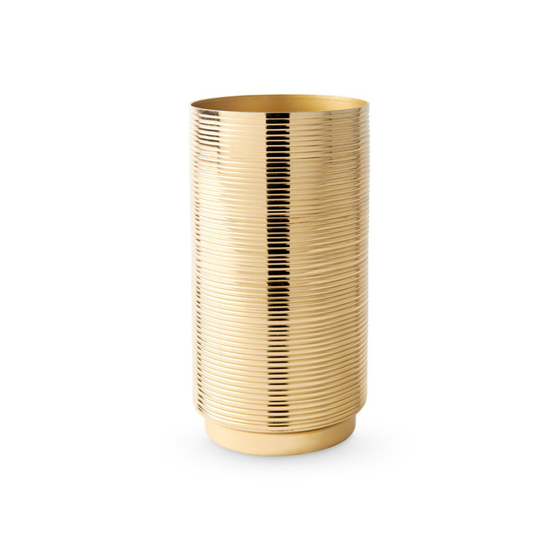 Orosco Handmade Metal Table Vase, 9.5" H x 5.5" W x 5.5" D