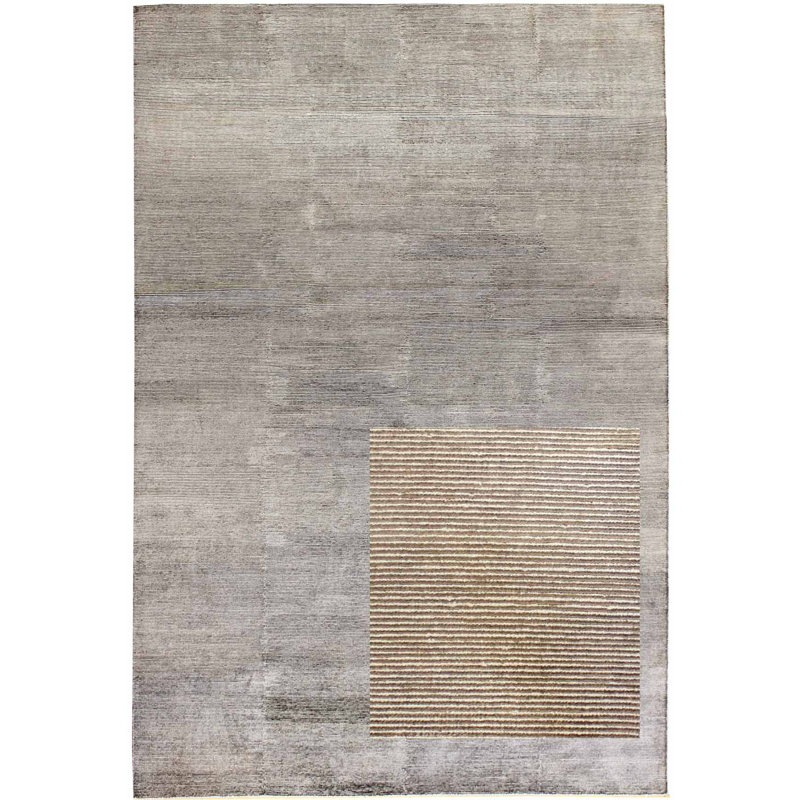 Abstract Area Rug in Gray, Rectangle 5'9" x 8'8"