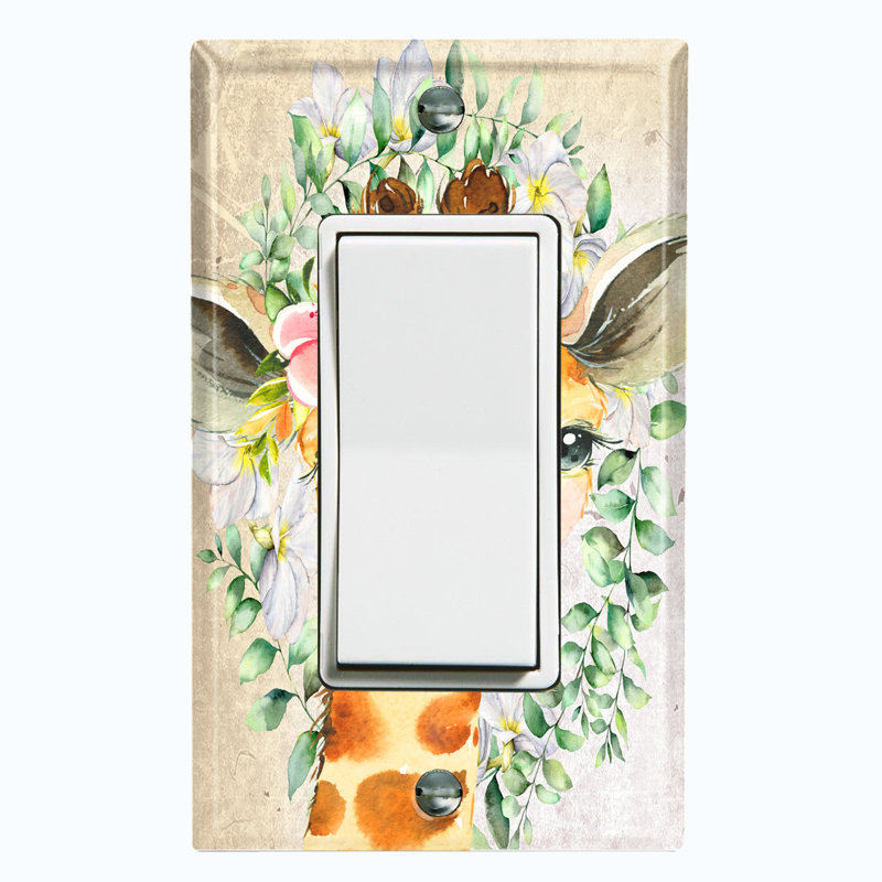 Plaque murale berçante mignonne avec girafe orange