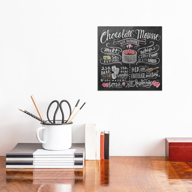 Chocolate Mousse Recipe - Print on Canvas, 30.48cm H x 30.48cm W x 1.91cm D, Wrapped Canvas