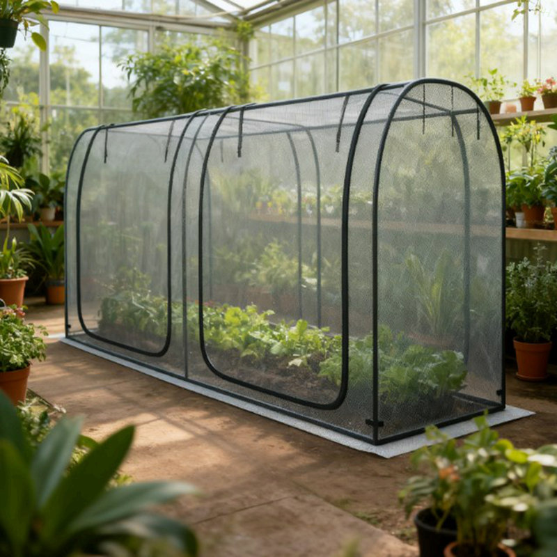 Easy To Use Plant Protection Tent,Crop Cage With Two Zippered Doors,Storage Bag And Ground Stakes