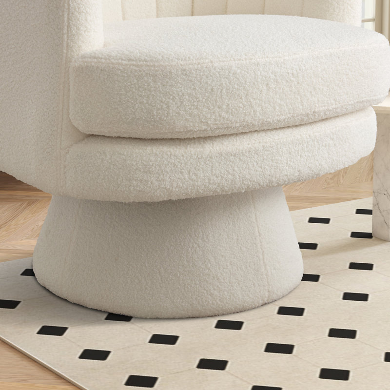 Fauteuil demi-tonneau de 29 po Romriell, Peluche beige