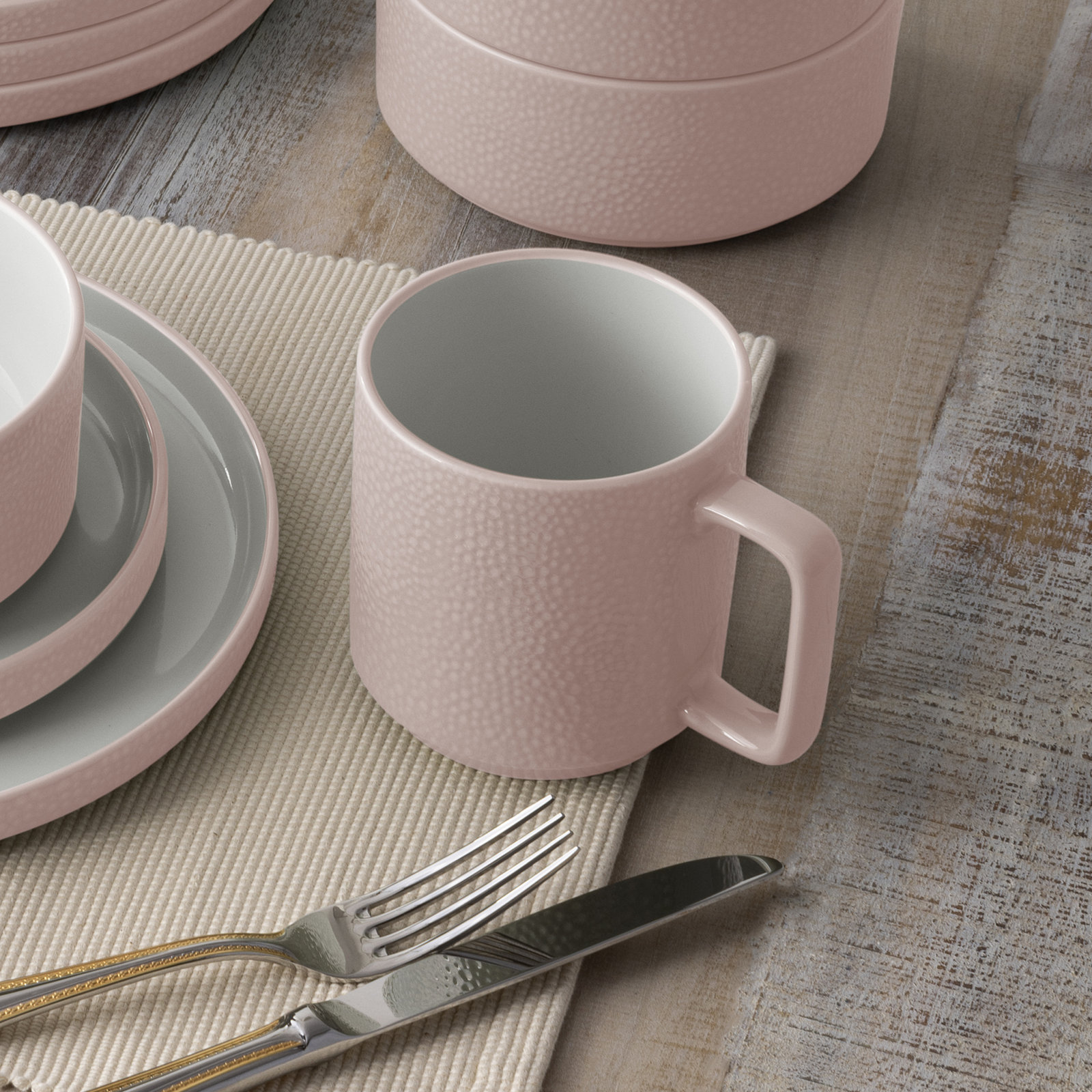 ColorStax Porcelain Dinnerware Set, Blush