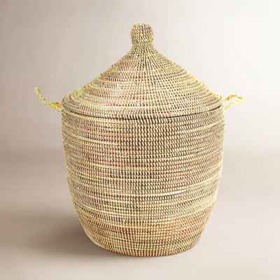Senegalese Handmade Seagrass Decorative Basket 1