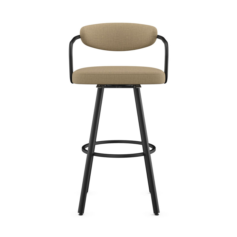  Tabouret de bar et de comptoir pivotant Ernesto, Marron clair, Tabouret de comptoir (siège d'une hauteur de 25,8