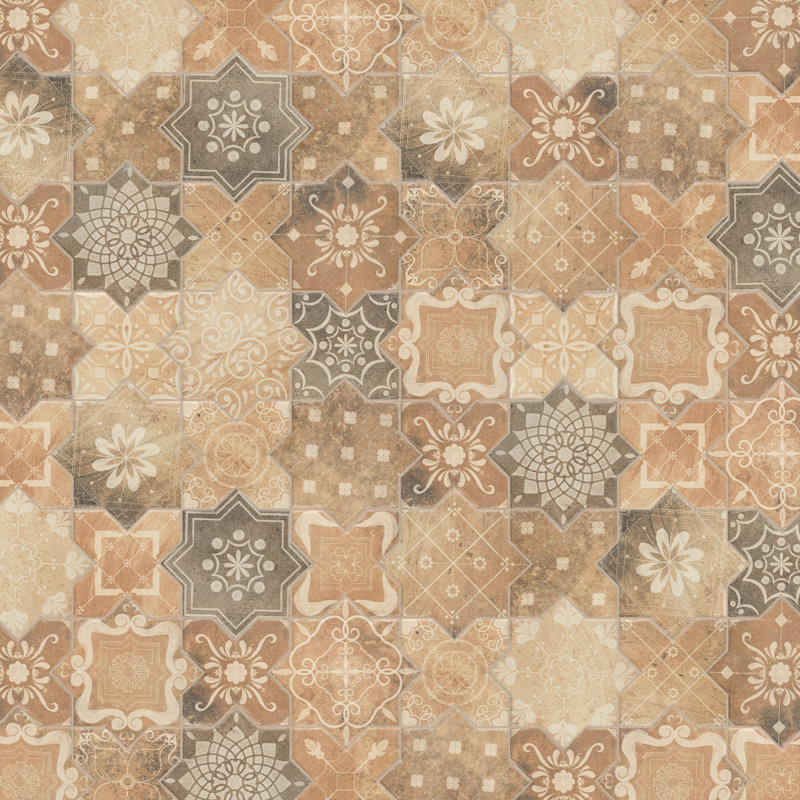 Tech Land Star & Cross Fire 6" x 12" Porcelain Singular Wall Floor Use Tile