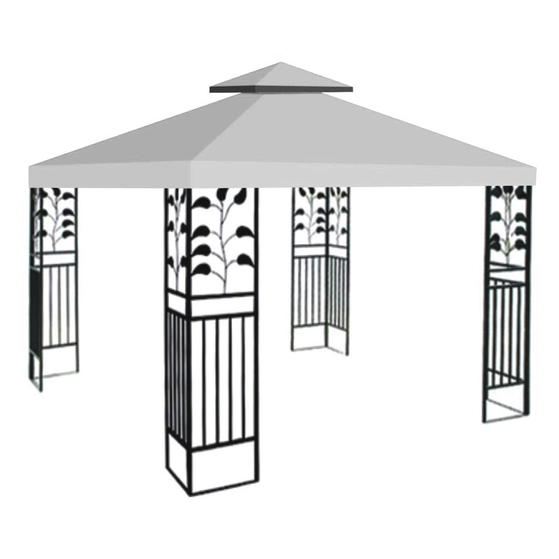 Toile de remplacement à double niveaux pour abri de patio, gris