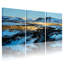 Abstrait montagnes enneigées, paysage de coucher de soleil, ensemble de 3 impressions sur toile-681974836