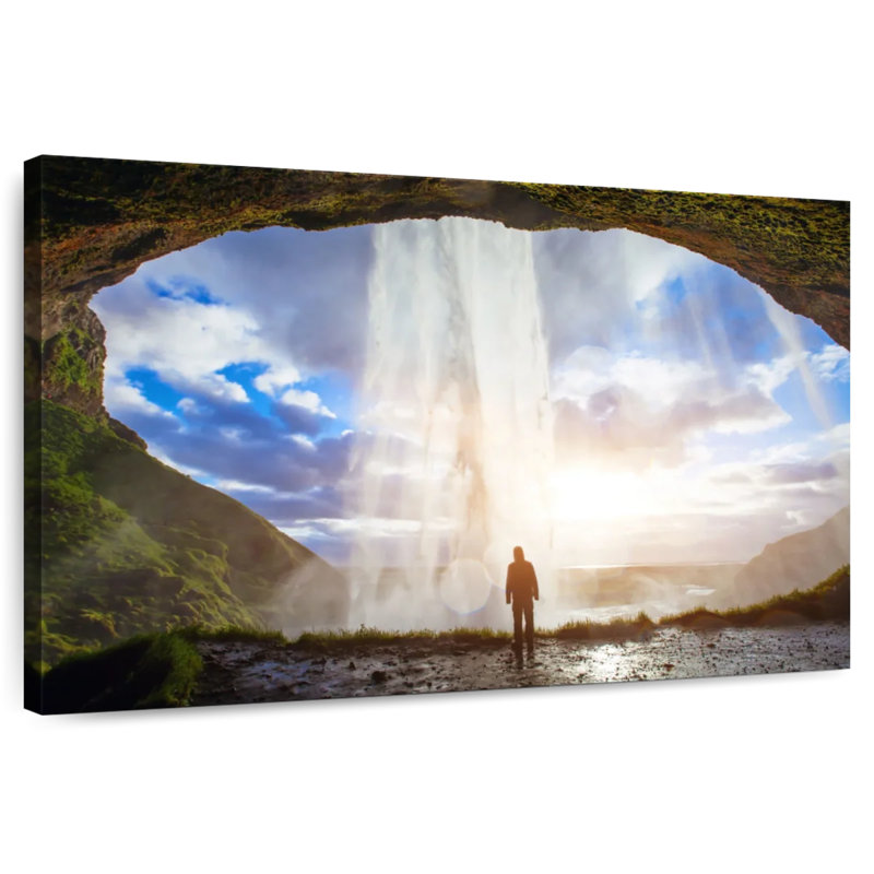 Alvord Behind Seljalandsfoss Waterfall, 26" H x 39" W