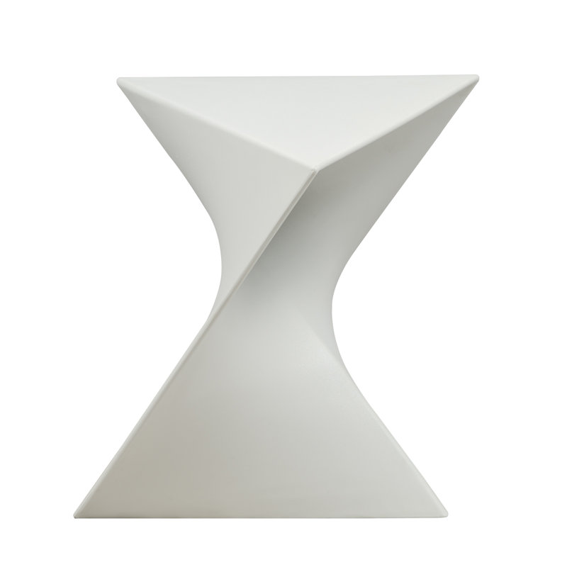 Table d'appoint sculpturale 17 po Leisuremod, Blanc, Simple