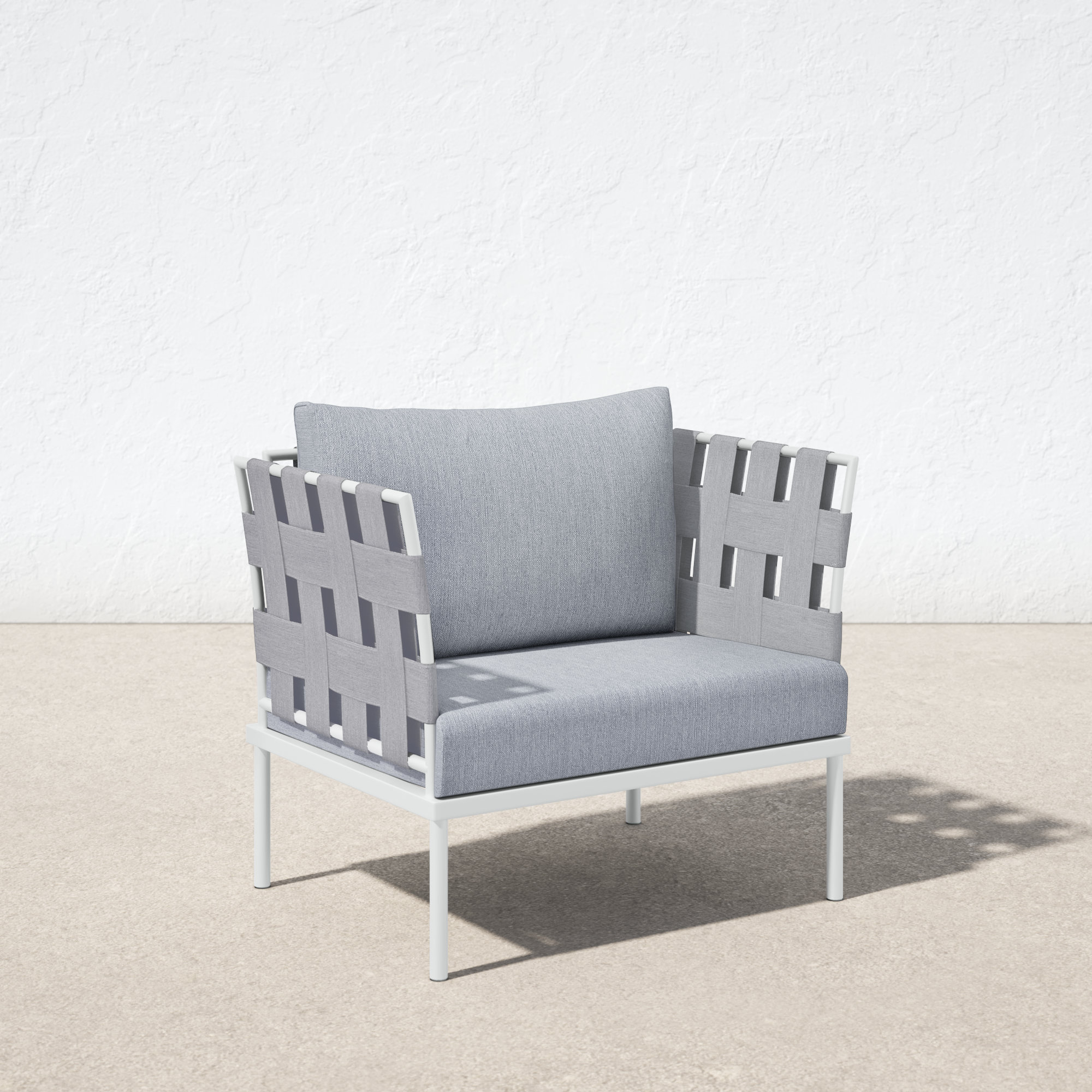 Harmony Outdoor Patio Aluminum Armchair, Gray