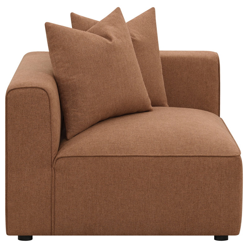 Chaise d'angle rembourrée Parkton - gris, Tissu tan