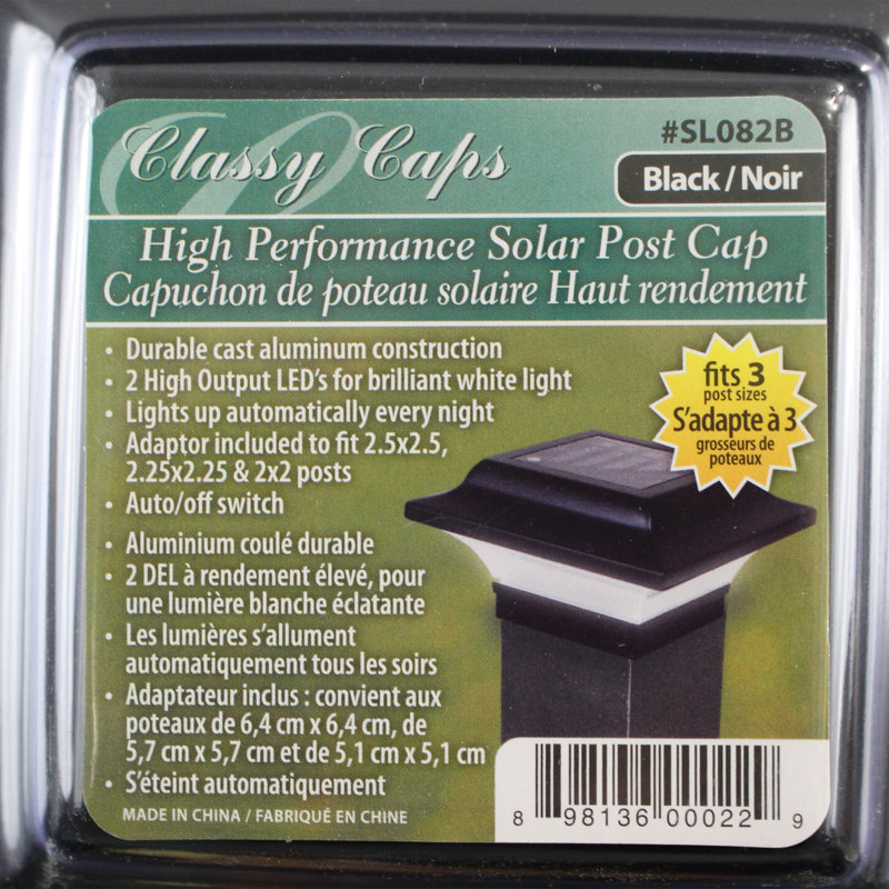 58F1ECC7E79343B2BD498B553BE39477 2.5 X 2.5 Inch Black Aluminum Imperial Solar Post Cap, Black