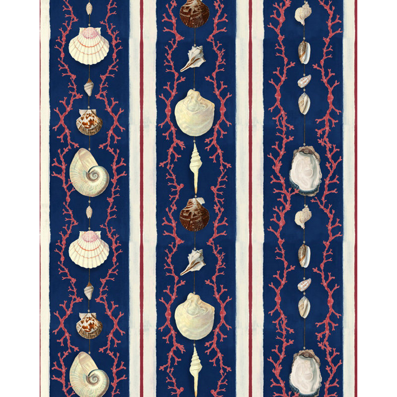 Sundance Villa Wallpaper Roll, Indigo/Red/White