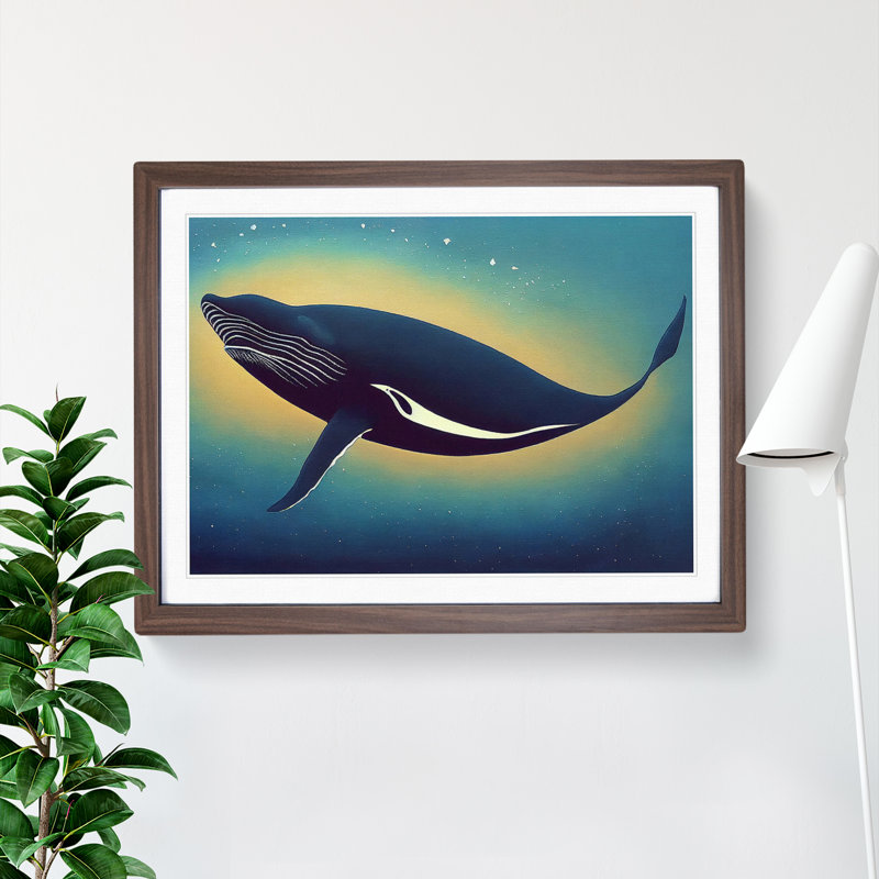 Whale Art Vol.1 - Framed Print, 25cm H x 34cm W x 2cm D, Walnut Framed