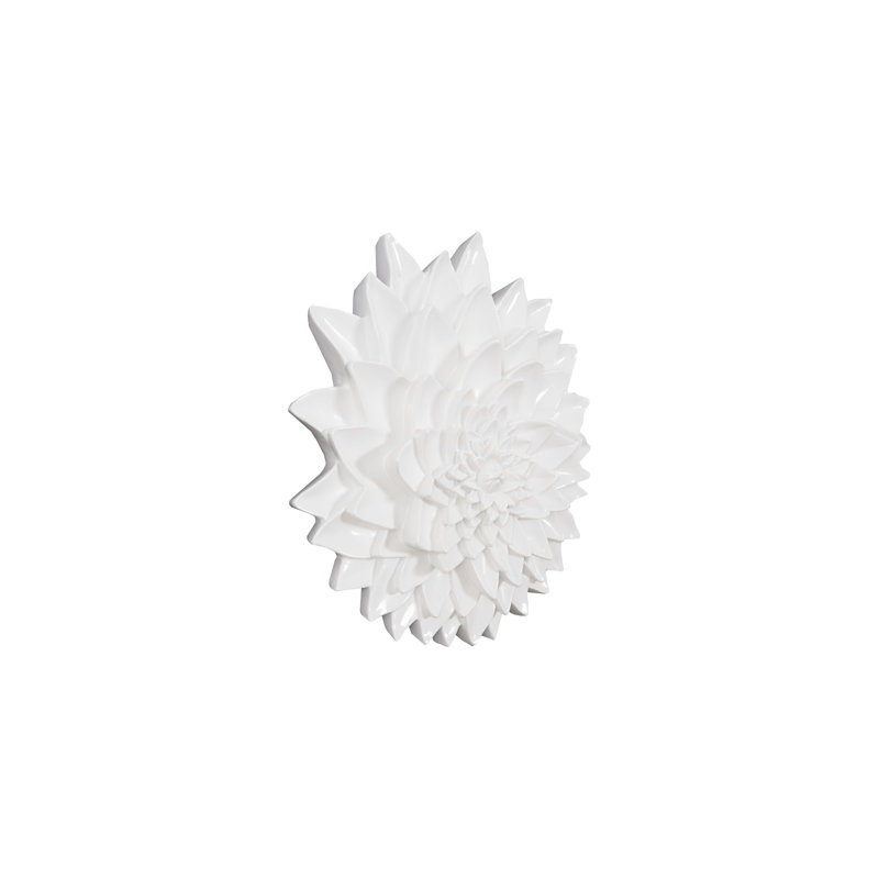 Dahlia Flower Wall Art, White