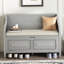 Banc de rangement rustique multifonctionnel (gris délavé)-698614363