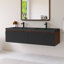 Meuble-lavabo simple 60 po avec lavabo à quartz noir-978938695